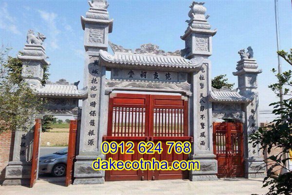 Cổng chùa bằng đá tự nhiên nguyên khối đẹp giá rẻ, Mẫu cổng chùa đẹp