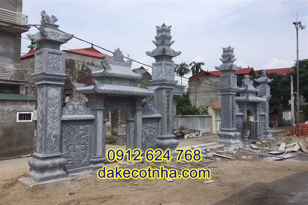 Cổng chùa đẹp bằng đá tự nhiên nguyên khối cao cấp, cổng chùa bằng đá tự nhiên