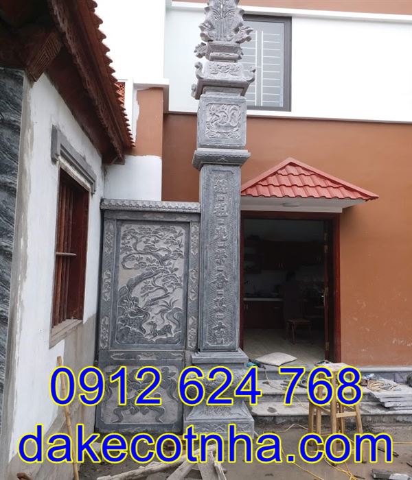 Mẫu cột đồng trụ đẹp nhà thờ họ bằng đá , cột đồng trụ đẹp