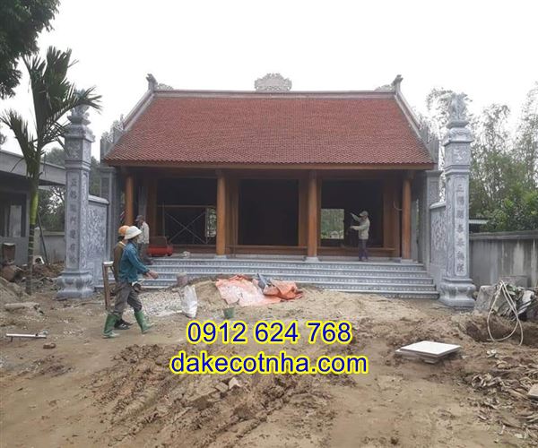 Mẫu cột đồng trụ đẹp bằng đá tự nhiên, cột đồng trụ từ đường