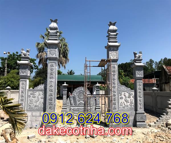 Làm mẫu cổng đá nhà thờ họ tại Hưng Yên, mẫu cổng đá tại Hưng Yên
